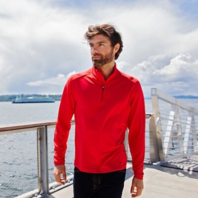 Cutter & Buck Virtue Eco Pique Recycled Quarter Zip Mens Big & Tall Pullover Thumbnail