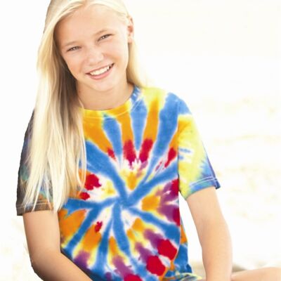Youth Rainbow Cut-Spiral Tie-Dyed T-Shirt Thumbnail