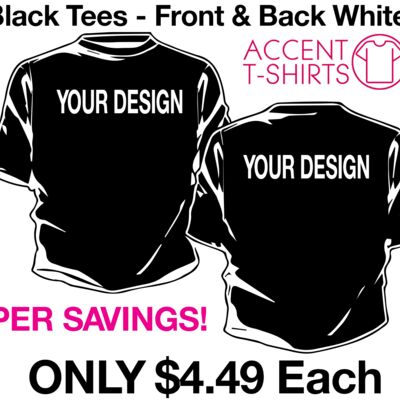 48 Qty $4.49 each TShirt Sale -front and back white ink s-xl Thumbnail