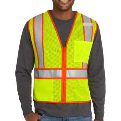 ® Ansi 107 Class 2 Mesh Zippered Two Tone Vest Thumbnail